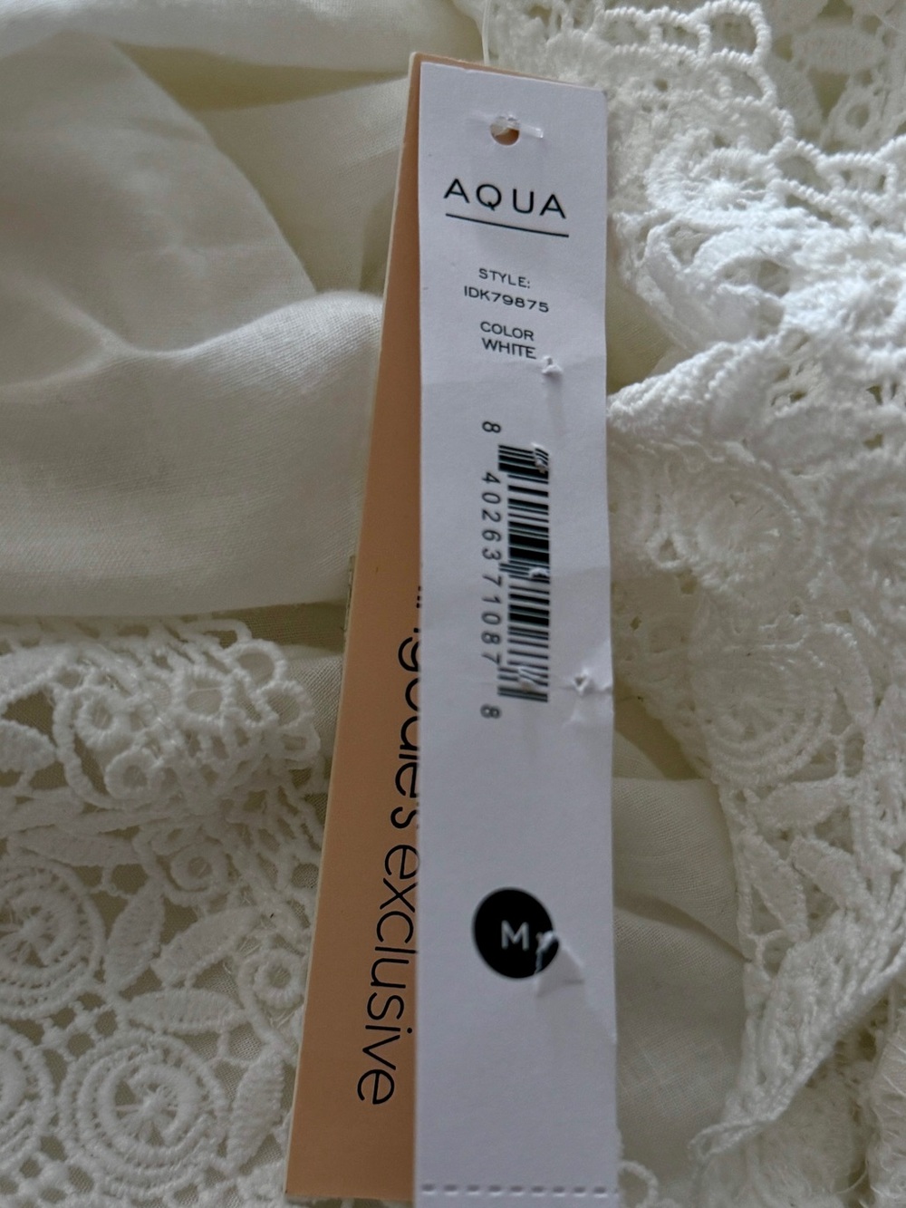 Aqua by Bloomie's Pretty White Maxi Sundress w/Spaghetti Straps & Lace Detail - Picture 10 of 13